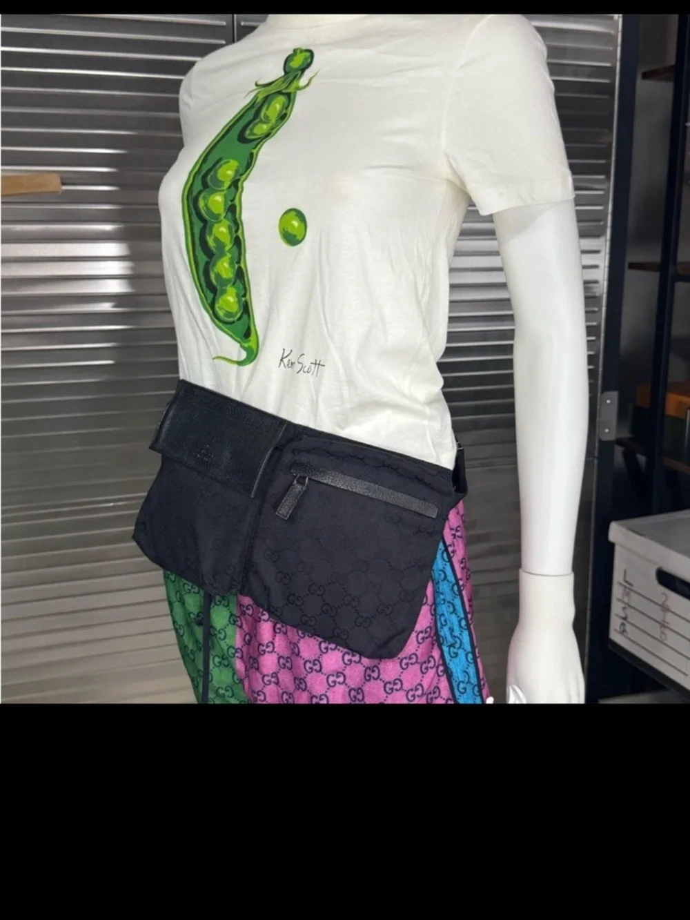 Gucci Black Monogram Double Gg Fanny Waist Belt Bag